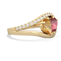 Citrine Nestled Heart Keepsake 14K Yellow Gold ring R5650