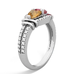 Citrine Art-Deco Keepsake 14K White Gold ring R5630