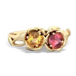 Citrine Rose Garden 14K Yellow Gold ring R5510