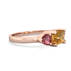 Citrine Three Stone 14K Rose Gold ring R5235