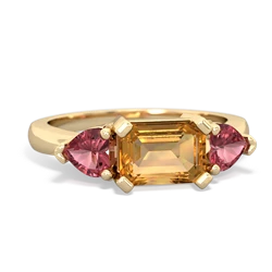 Citrine Three Stone 14K Yellow Gold ring R5235