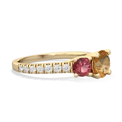 Citrine Pave Trellis 14K Yellow Gold ring R5500