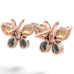 Citrine Butterfly 14K Rose Gold earrings E2215