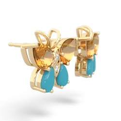 Citrine Butterfly 14K Yellow Gold earrings E2215