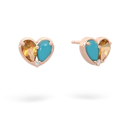 Citrine 'Our Heart' 14K Rose Gold earrings E5072