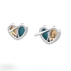 Citrine 'Our Heart' 14K White Gold earrings E5072