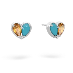 Citrine 'Our Heart' 14K White Gold earrings E5072