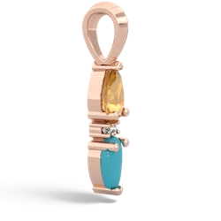 Citrine Bowtie Drop 14K Rose Gold pendant P0865