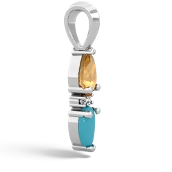 Citrine Bowtie Drop 14K White Gold pendant P0865