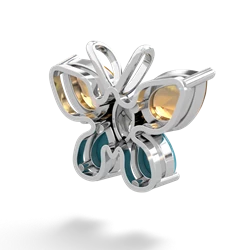 Citrine Butterfly 14K White Gold pendant P2215