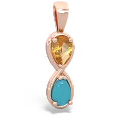 Citrine Infinity 14K Rose Gold pendant P5050