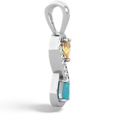 Citrine Diamond Infinity 14K White Gold pendant P5390