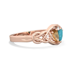 Citrine Celtic Love Knot 14K Rose Gold ring R5420