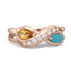 Citrine Diamond Infinity 14K Rose Gold ring R5390