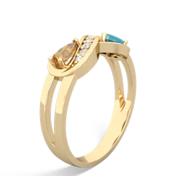 Citrine Diamond Infinity 14K Yellow Gold ring R5390