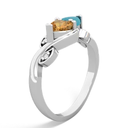 Citrine Floral Elegance 14K White Gold ring R5790