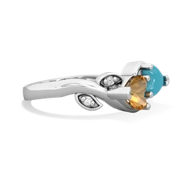 Citrine Floral Elegance 14K White Gold ring R5790