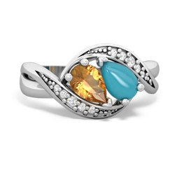 Citrine Summer Winds 14K White Gold ring R5342