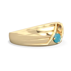 Citrine Men's Streamline 14K Yellow Gold ring R0460