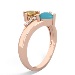 Citrine Heart To Heart 14K Rose Gold ring R2064