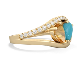 Citrine Nestled Heart Keepsake 14K Yellow Gold ring R5650