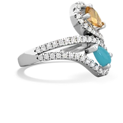 Citrine Diamond Dazzler 14K White Gold ring R3000