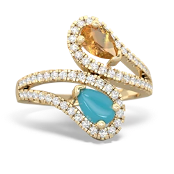 Citrine Diamond Dazzler 14K Yellow Gold ring R3000