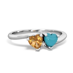 Citrine Sweethearts 14K White Gold ring R5260