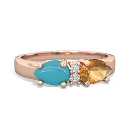 Citrine Pear Bowtie 14K Rose Gold ring R0865