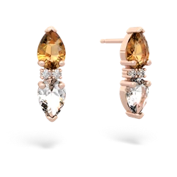 Citrine Bowtie Drop 14K Rose Gold earrings E0865