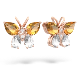 Citrine Butterfly 14K Rose Gold earrings E2215