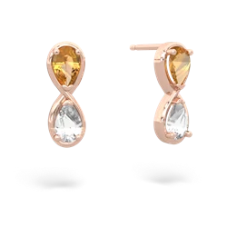 Citrine Infinity 14K Rose Gold earrings E5050