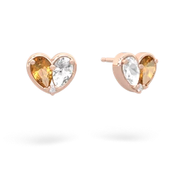 Citrine 'Our Heart' 14K Rose Gold earrings E5072