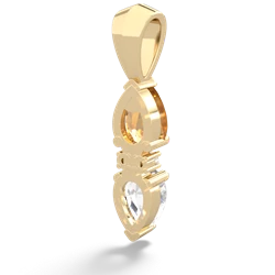 Citrine Bowtie Drop 14K Yellow Gold pendant P0865