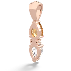 Citrine Bowtie Drop 14K Rose Gold pendant P0865