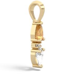 Citrine Bowtie Drop 14K Yellow Gold pendant P0865