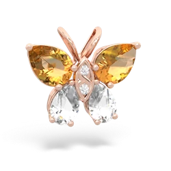 Citrine Butterfly 14K Rose Gold pendant P2215