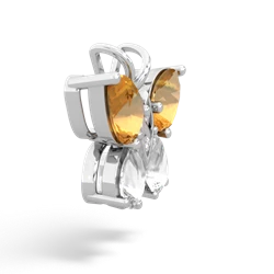 Citrine Butterfly 14K White Gold pendant P2215