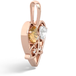 Citrine Celtic Trinity Heart 14K Rose Gold pendant P5331