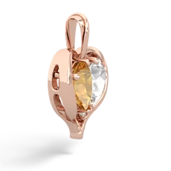 Citrine Two Become One 14K Rose Gold pendant P5330