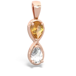 Citrine Infinity 14K Rose Gold pendant P5050