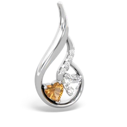 Citrine Keepsake Curves 14K White Gold pendant P5450