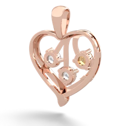 Citrine Glowing Heart 14K Rose Gold pendant P2233