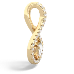 Citrine Pave Twist 'One Heart' 14K Yellow Gold pendant P5360