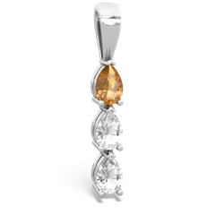 Citrine Dew Drops 14K White Gold pendant P2251