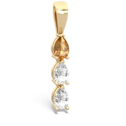 Citrine Dew Drops 14K Yellow Gold pendant P2251