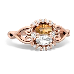 Citrine Love Nest 14K Rose Gold ring R5860