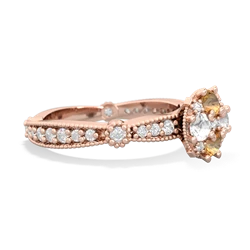 Citrine Sparkling Tiara Cluster 14K Rose Gold ring R26293RD