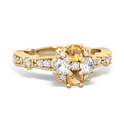 Citrine Sparkling Tiara Cluster 14K Yellow Gold ring R26293RD