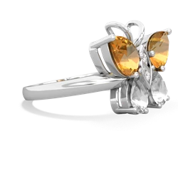Citrine Butterfly 14K White Gold ring R2215